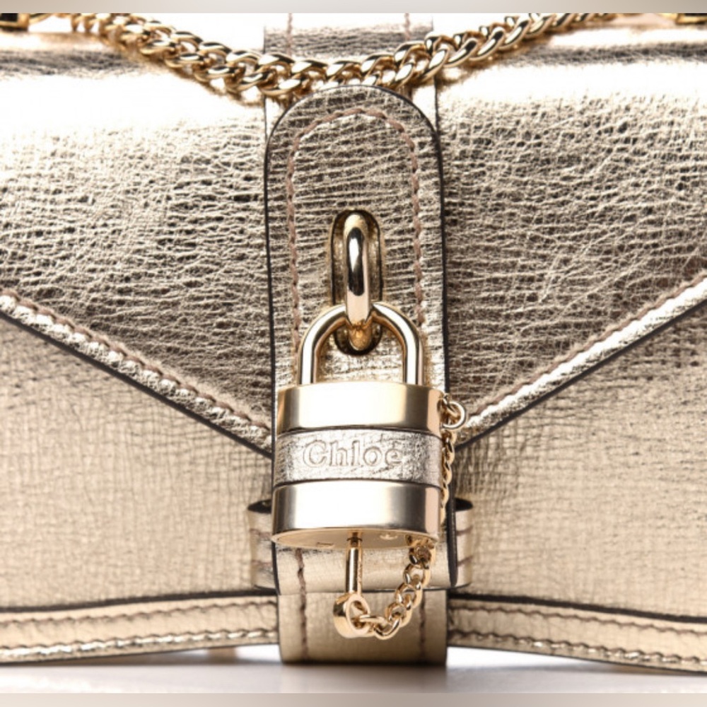 Chloe Aby Mini Crossbody Handbag Gold - Picture 4 of 13